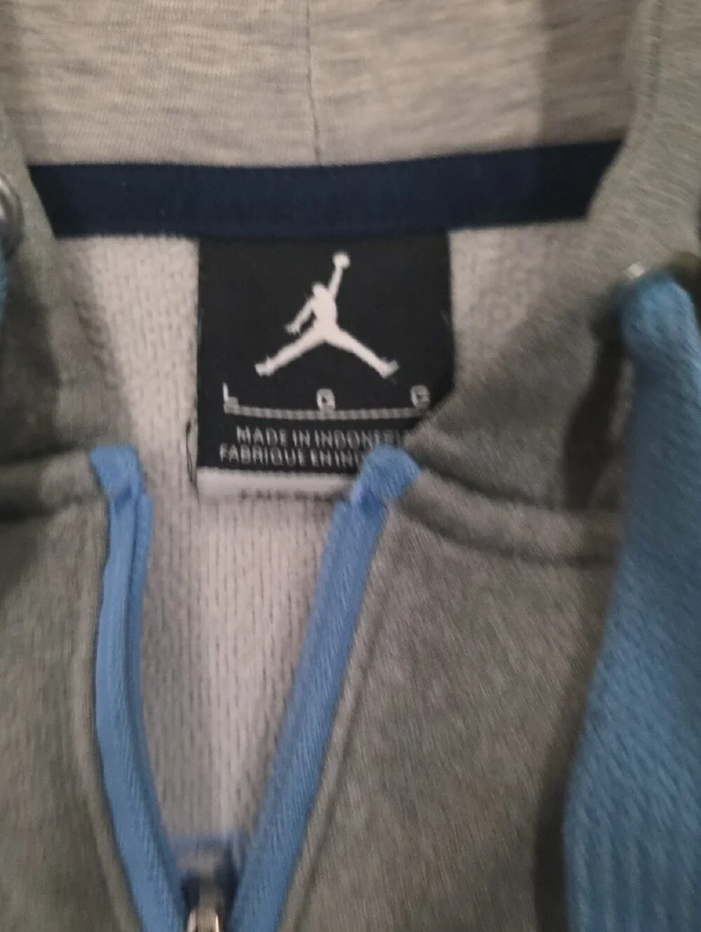 UNC Jordan Grey Full-Zip Hoodie with Carolina Blue Accents TAR HEELS